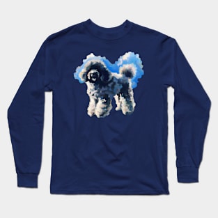 Cute Poodle Cloud Watercolor Artwork Long Sleeve T-Shirt